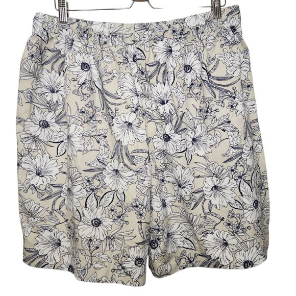 Coral Bay Shorts Sz XL Floral Elastic Waist 8.5" Inseam Tropical Summer Spring - Picture 4 of 6